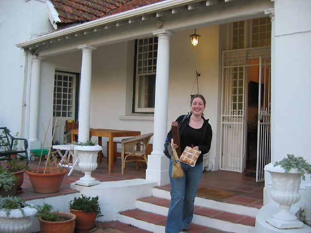 Katie outside Jess's distant relatives house in Cape Town!